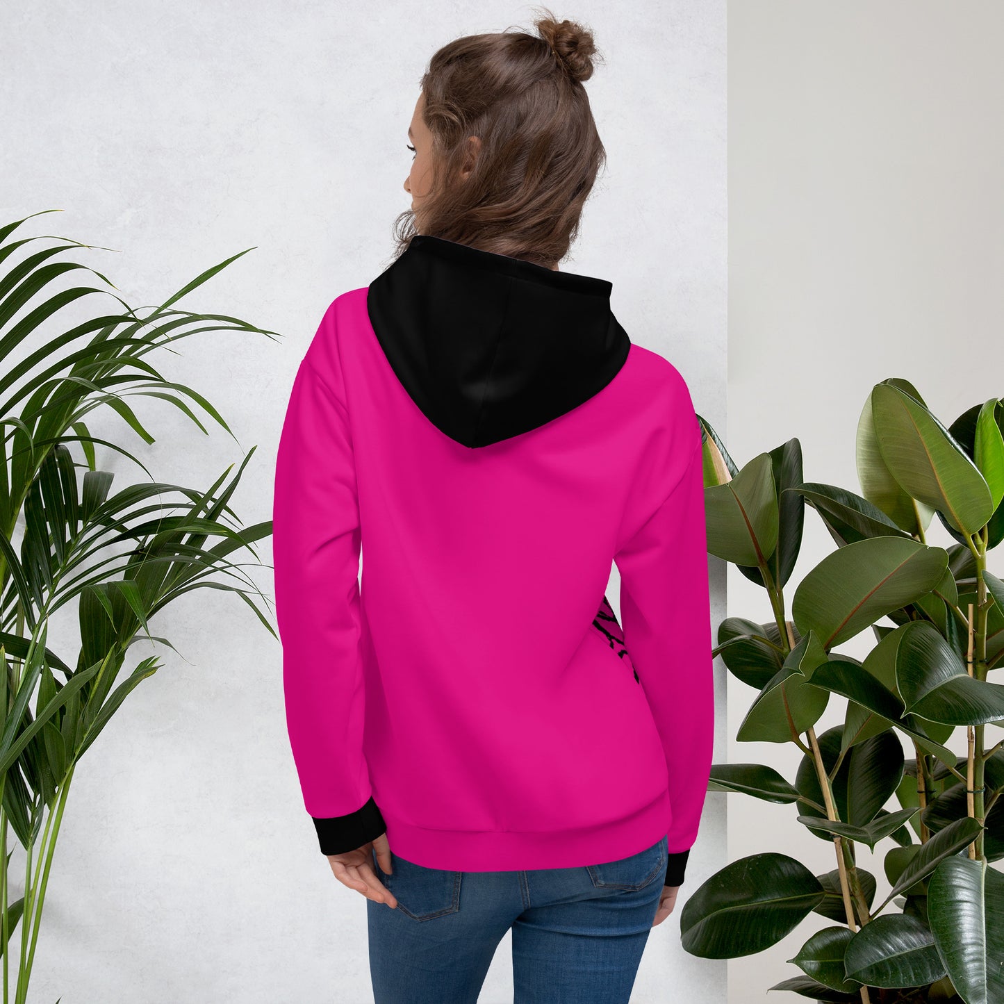 Kapuzenpullover Pink mit Blumenmuster von Larabi