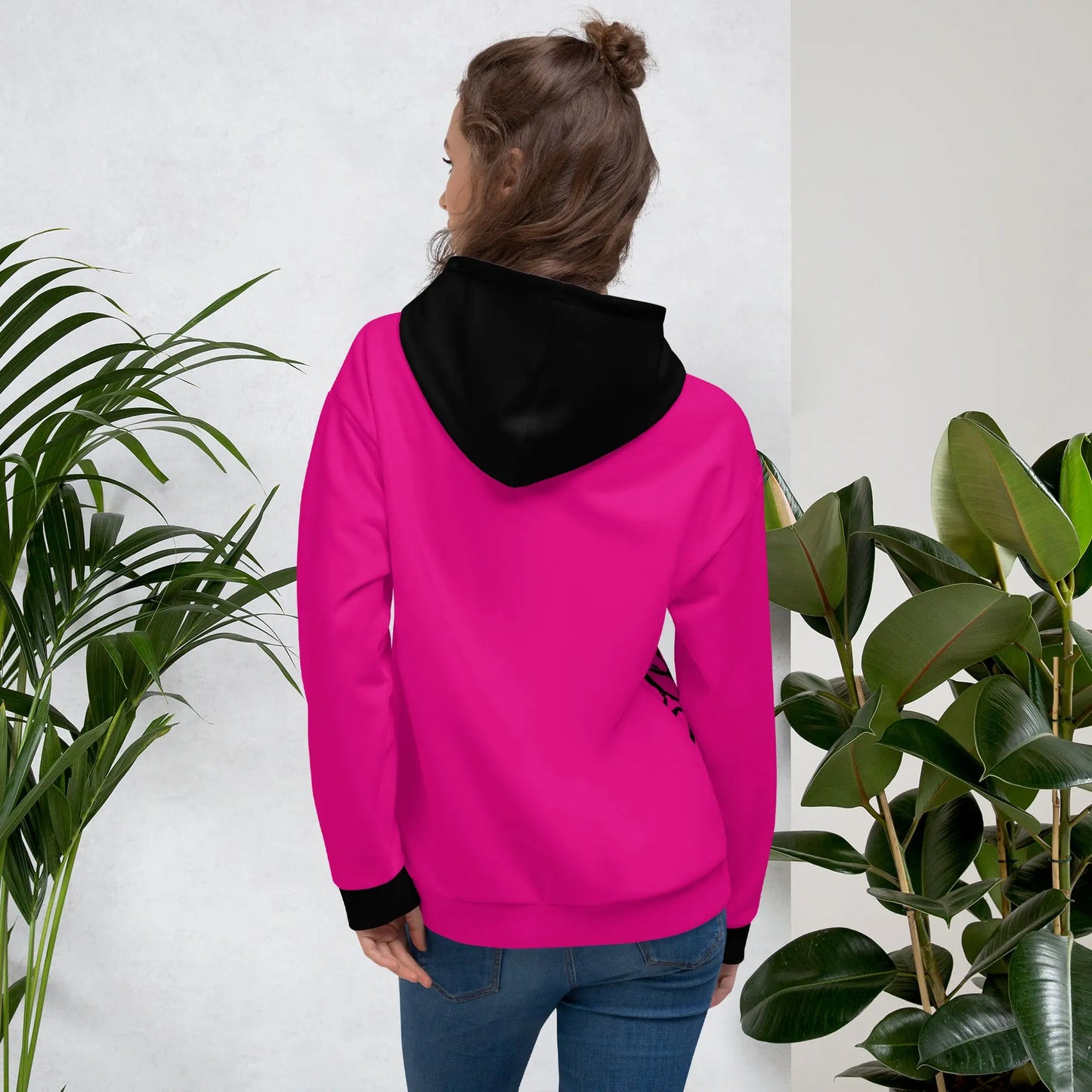 Kapuzenpullover Pink mit Blumenmuster von Larabi LARABI