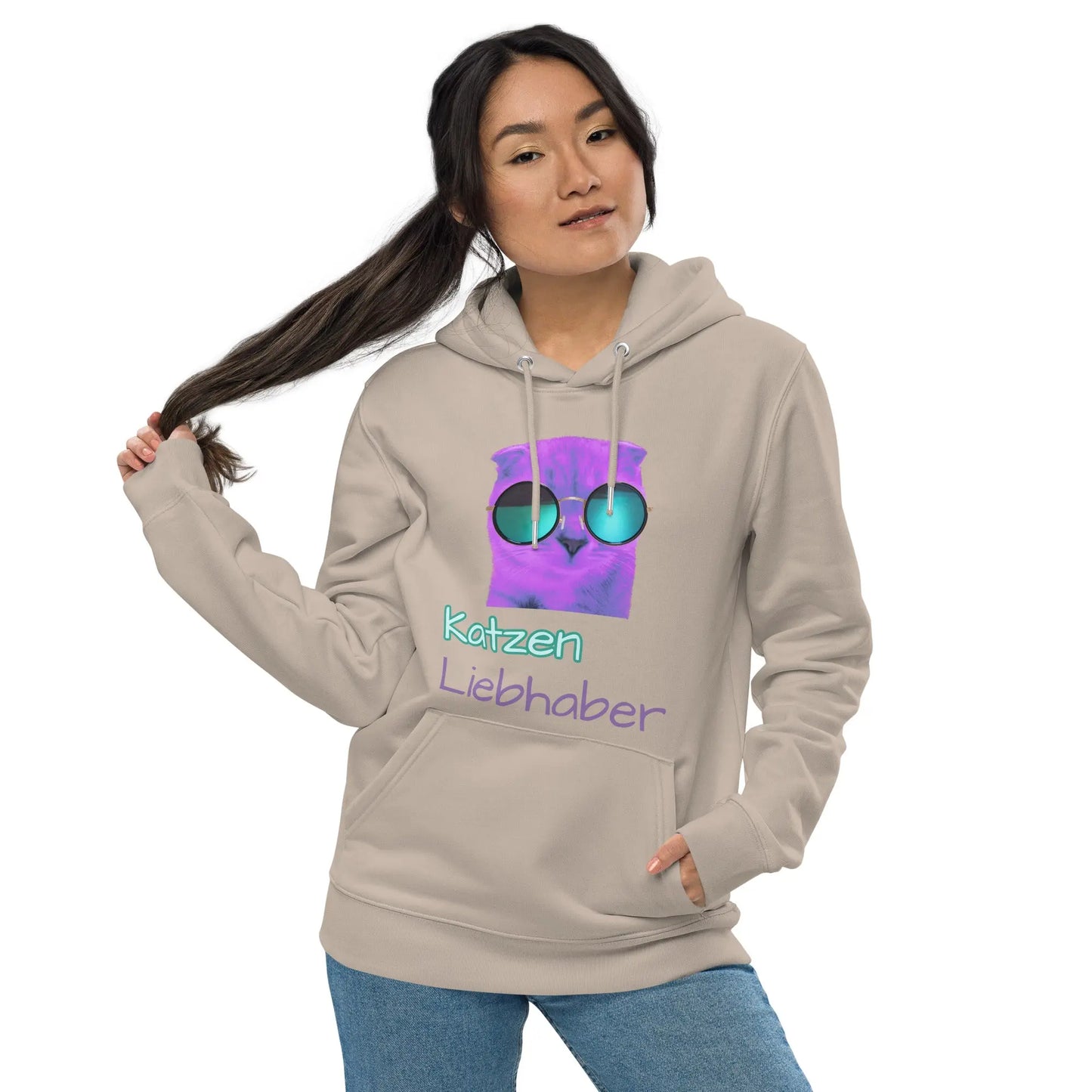 Umweltfreundlicher Unisex-Kapuzenpullover Katzenliebhaber LARABI