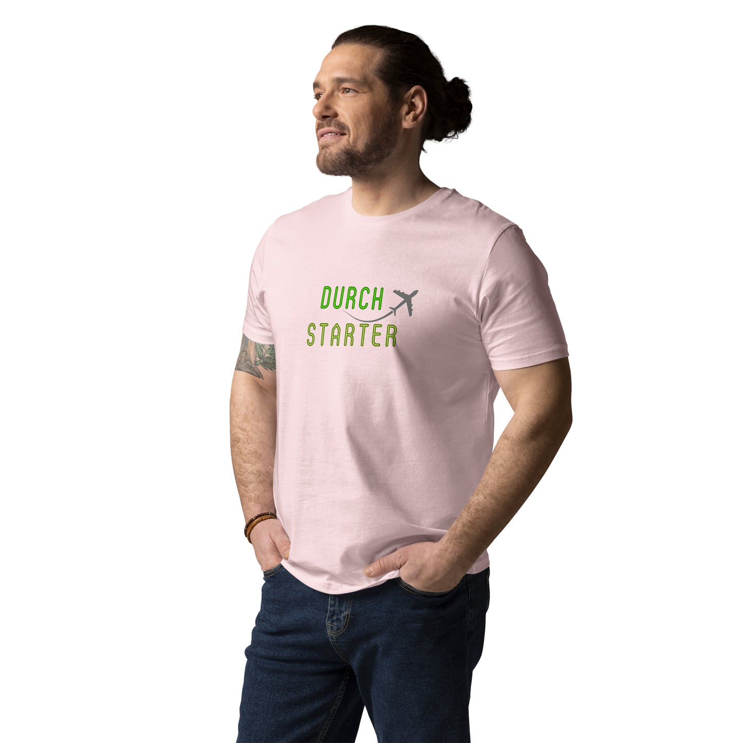 Unisex-Bio-Baumwoll-T-Shirt Flugzeug