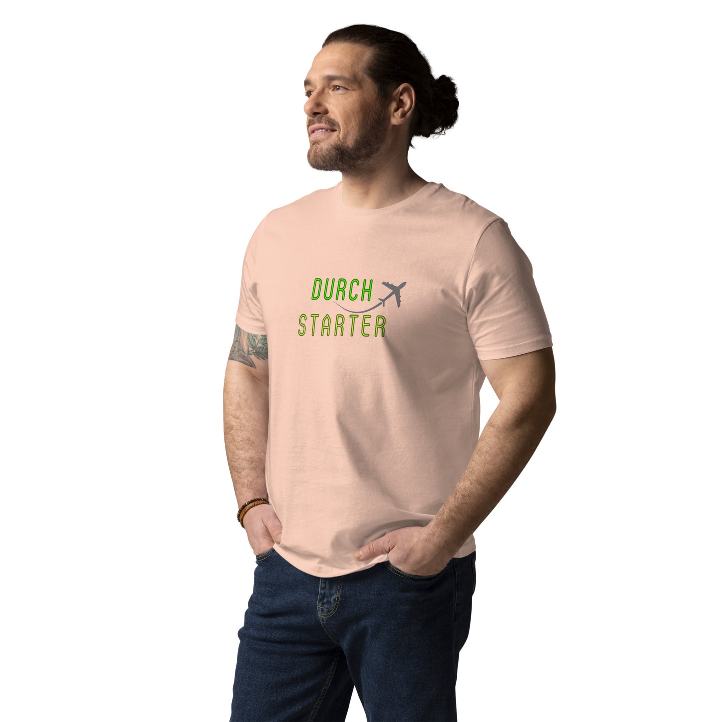 Unisex-Bio-Baumwoll-T-Shirt Flugzeug