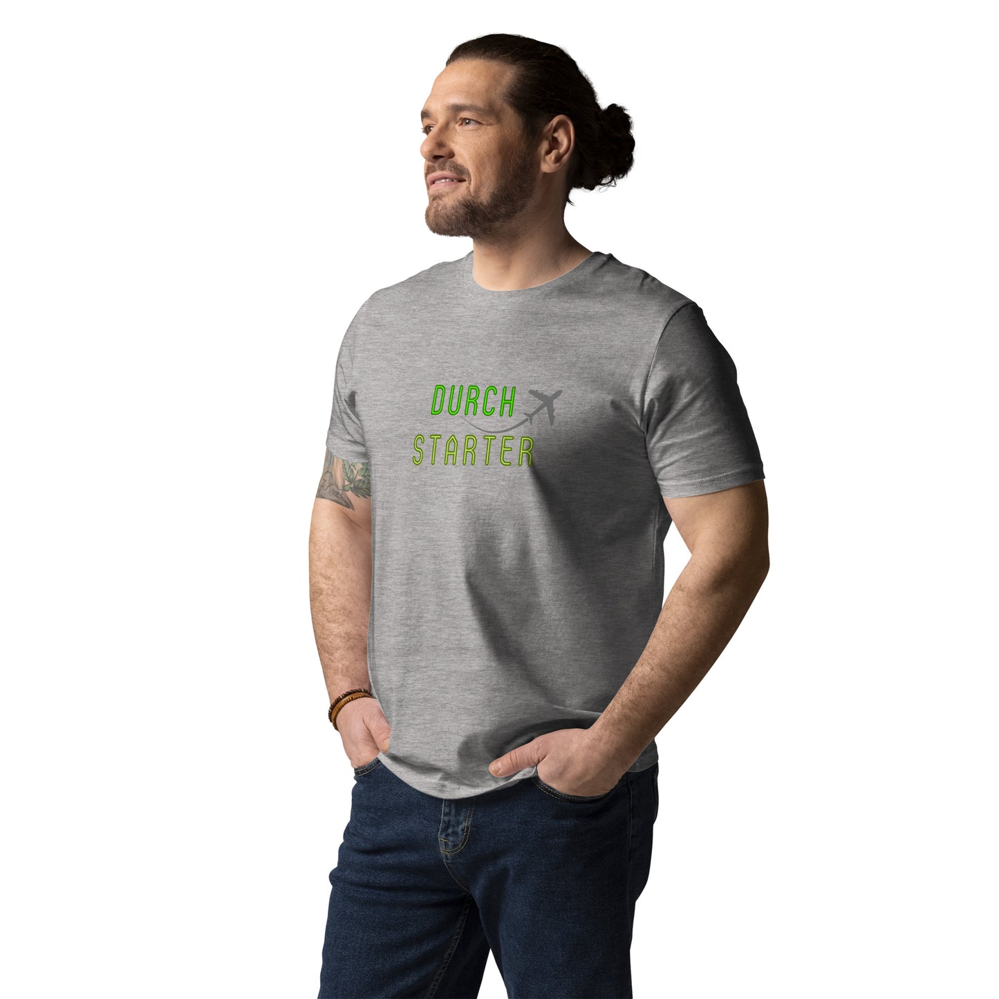 Unisex-Bio-Baumwoll-T-Shirt Flugzeug