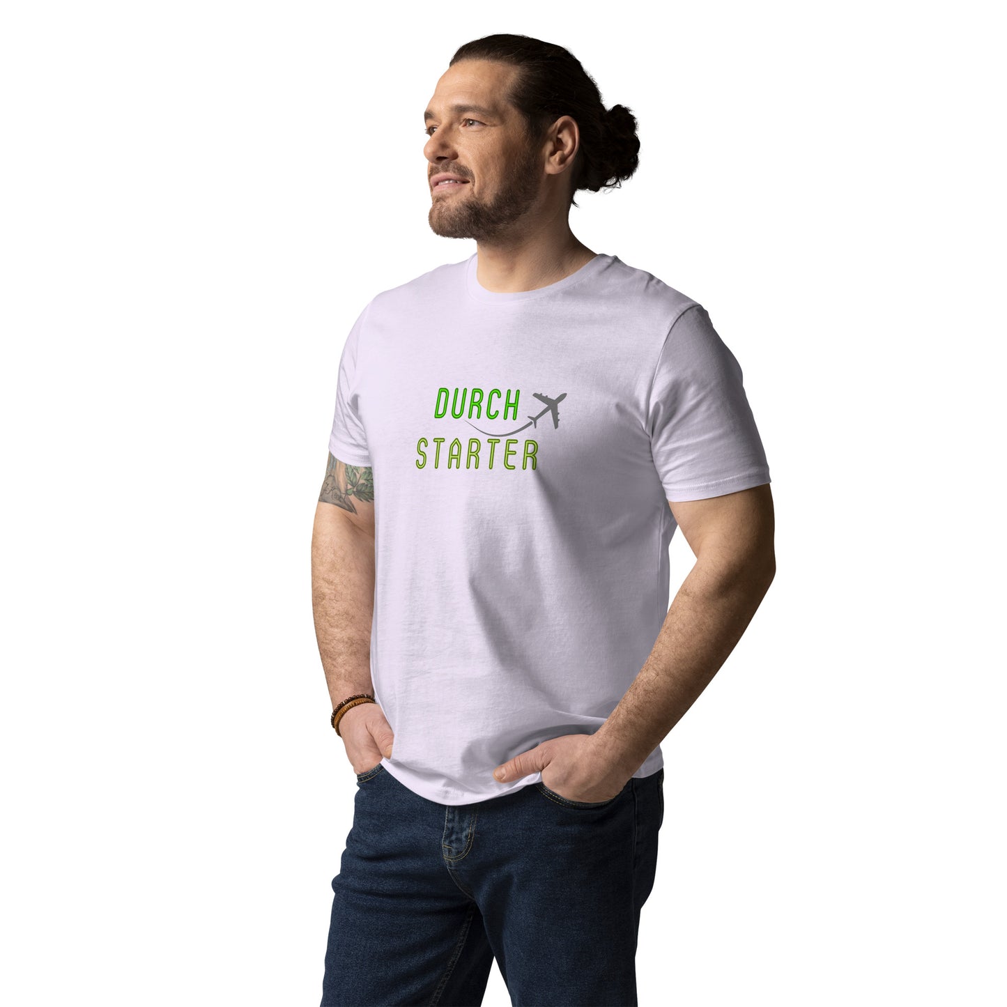 Unisex-Bio-Baumwoll-T-Shirt Flugzeug