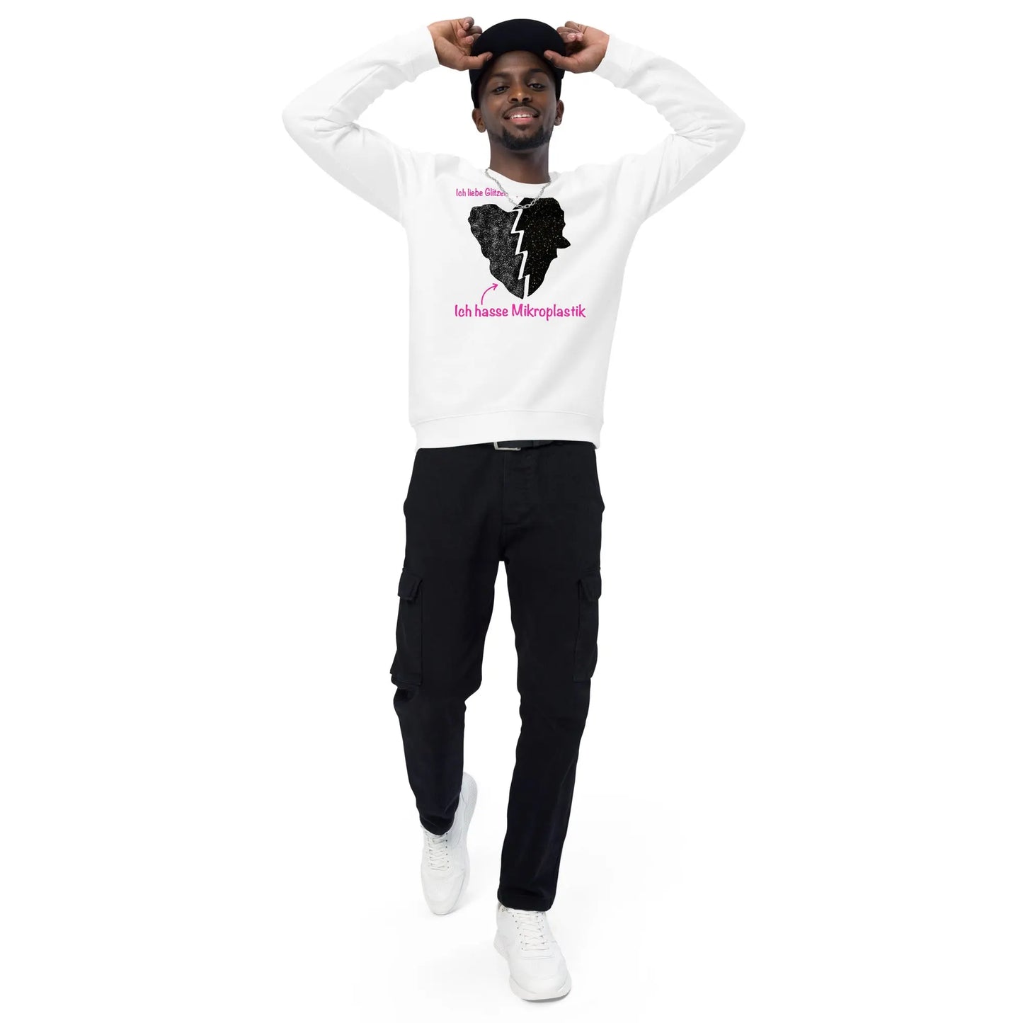 Unisex Bio-Pullover ‚Ich liebe Glitzer…‘ LARABI