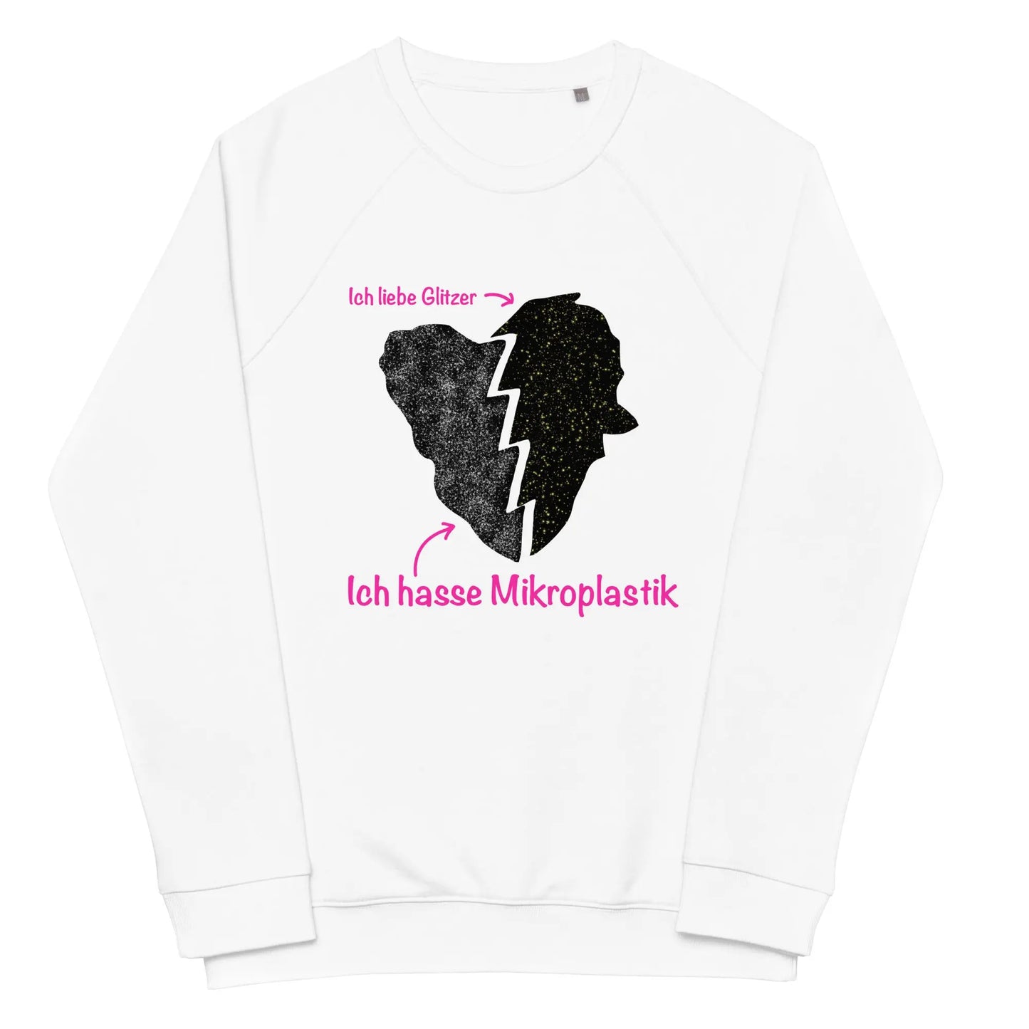 Unisex Bio-Pullover ‚Ich liebe Glitzer…‘ LARABI