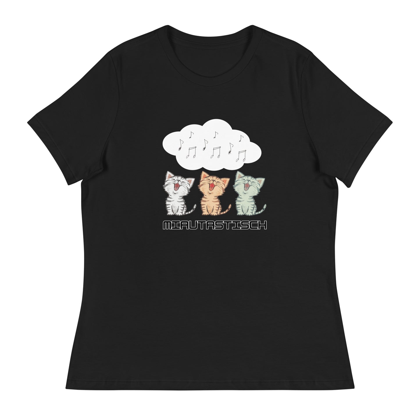Lockeres Damen-T-Shirt Miautastisch