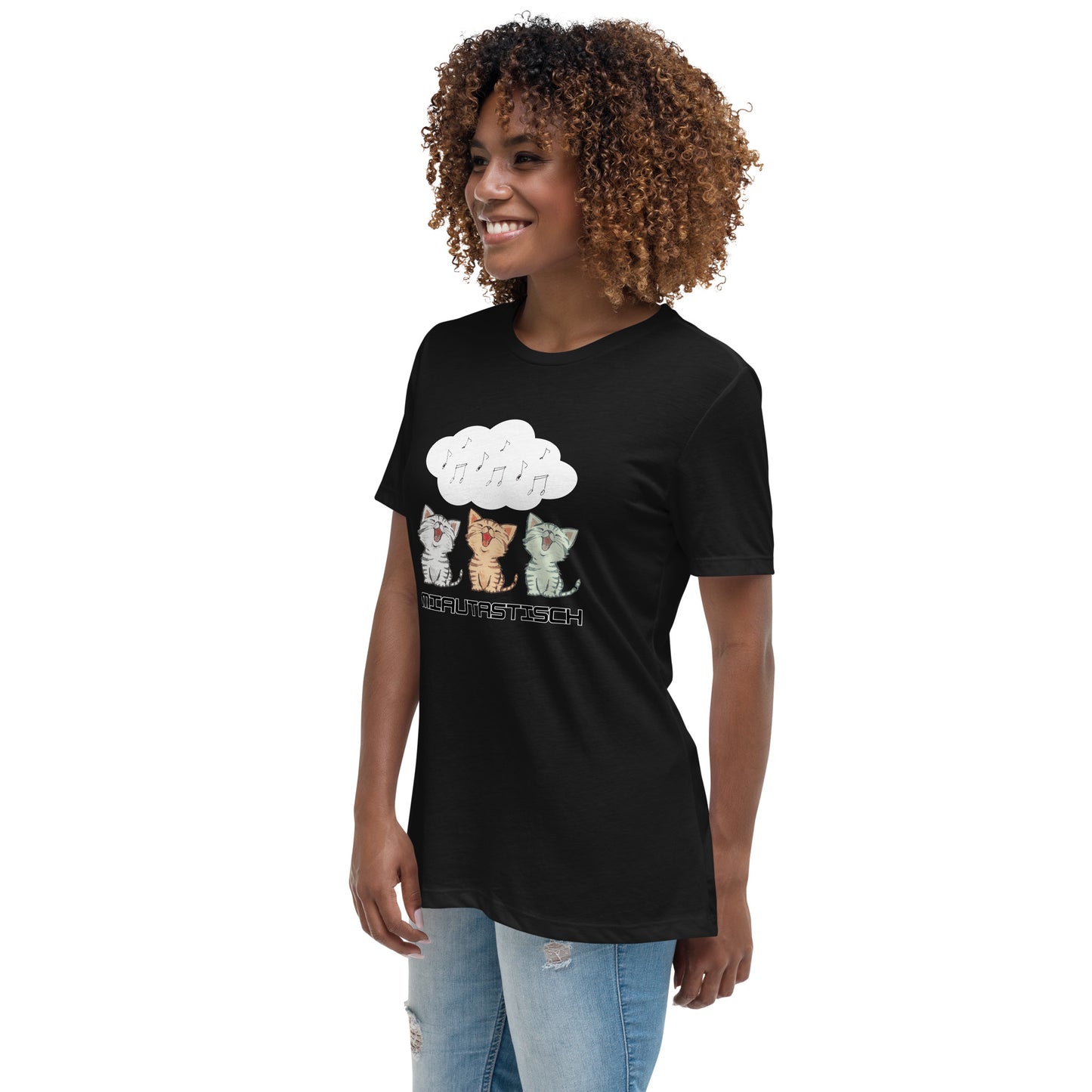Lockeres Damen-T-Shirt Miautastisch