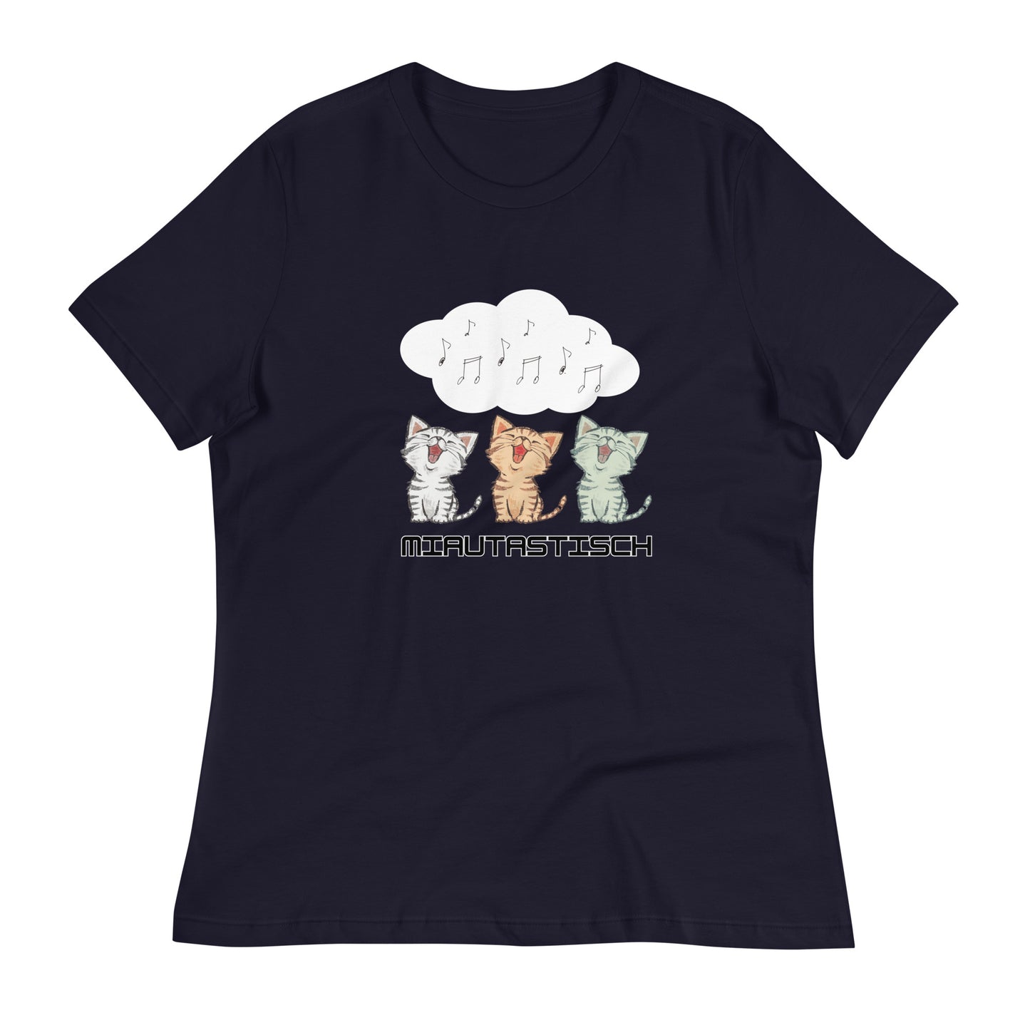 Lockeres Damen-T-Shirt Miautastisch