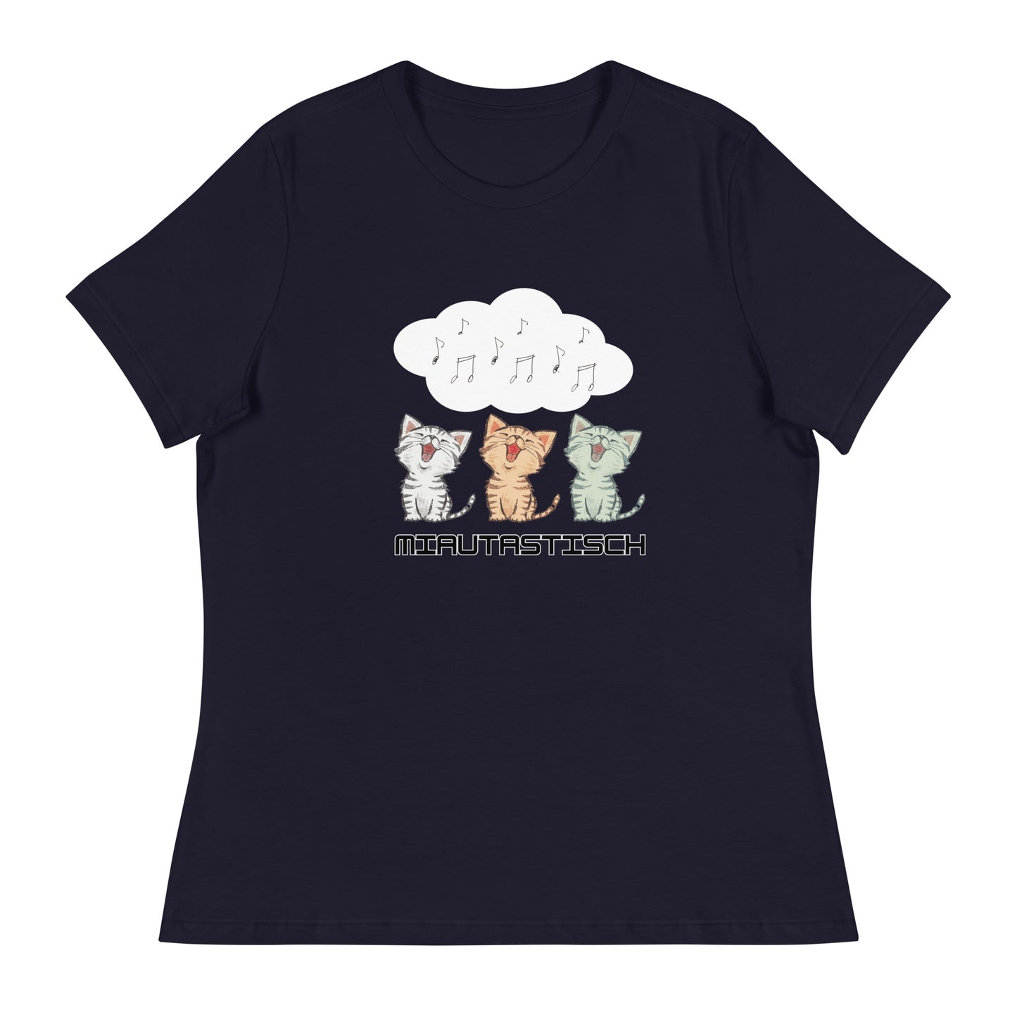 Lockeres Damen-T-Shirt Miautastisch