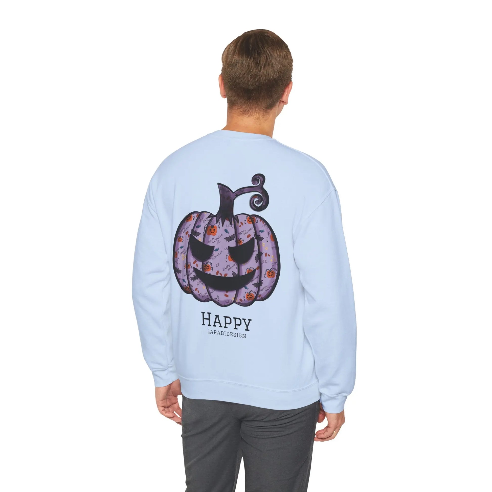 Kürbis Pullover | Happy Halloween Sweatshirt | Lila Kürbis Pulli | Herbst Outfit | Unisex Spooky Season Shirt | LARABIdesign Printify