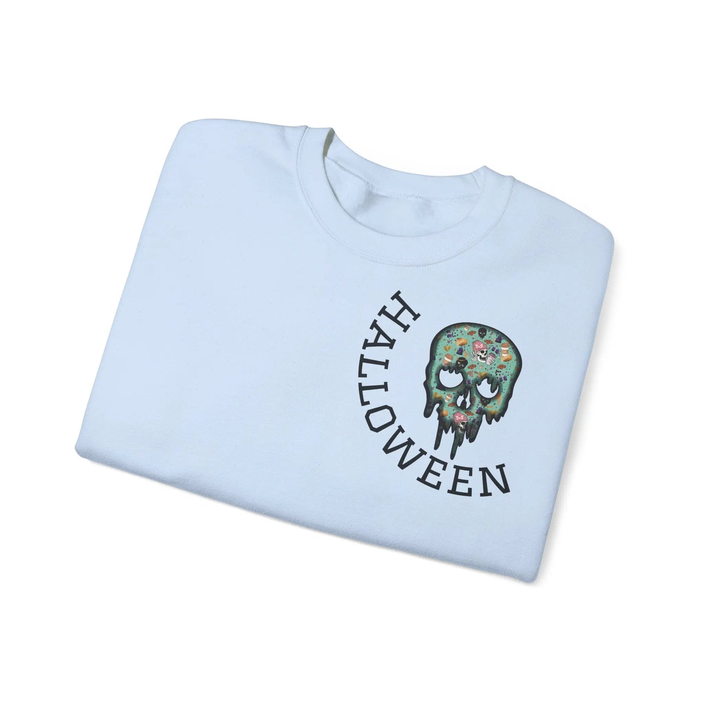 Halloween Totenkopf Pullover | Happy Halloween Sweater | Larabi Design | Schwarzer Skull Pullover | Cozy Oversize Sweatshirt | Skull Art | Herbst Outfit Printify