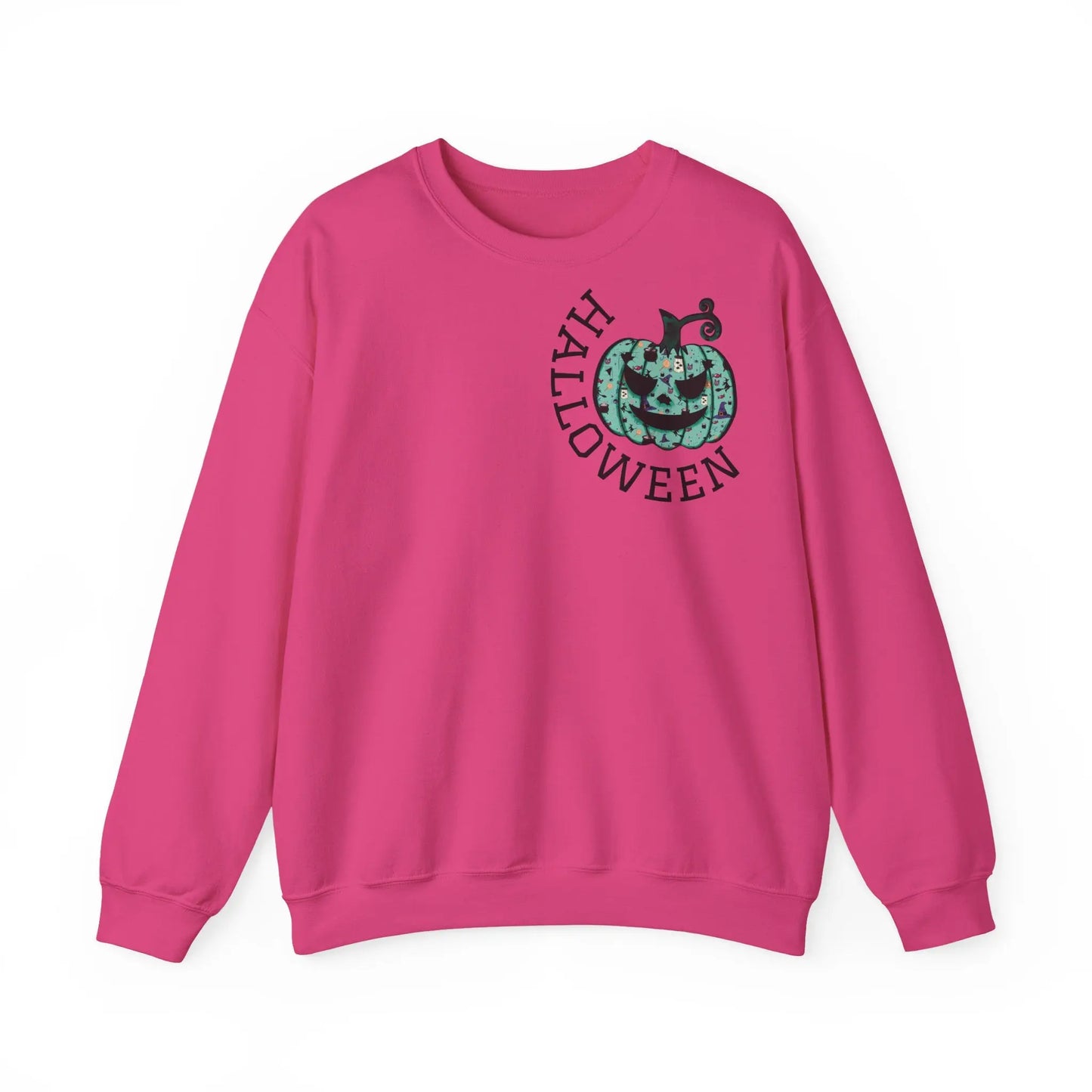 Halloween Sweatshirt | Türkiser Kürbis Pullover | Happy Halloween | Cozy Unisex Sweater | Larabi Design Printify