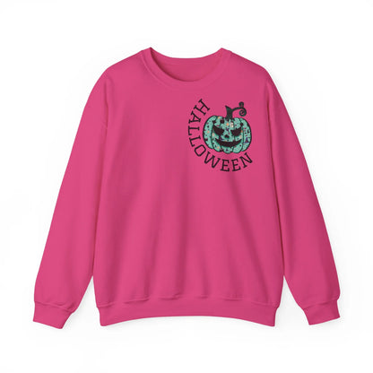Halloween Sweatshirt | Türkiser Kürbis Pullover | Happy Halloween | Cozy Unisex Sweater | Larabi Design Printify
