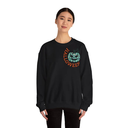 Halloween Sweatshirt | Türkiser Kürbis Pullover | Happy Halloween | Cozy Unisex Sweater | Larabi Design Printify