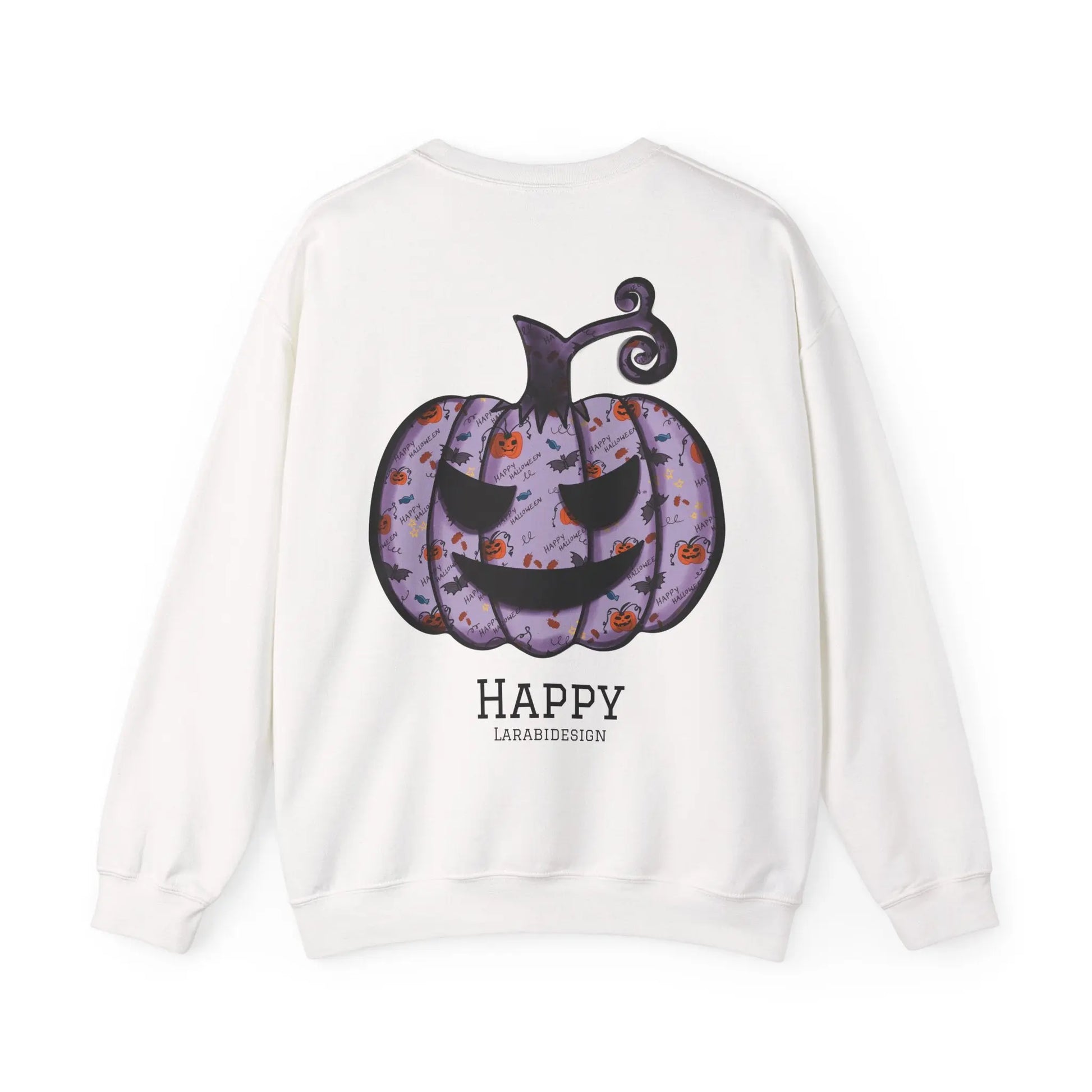 Kürbis Pullover | Happy Halloween Sweatshirt | Lila Kürbis Pulli | Herbst Outfit | Unisex Spooky Season Shirt | LARABIdesign Printify
