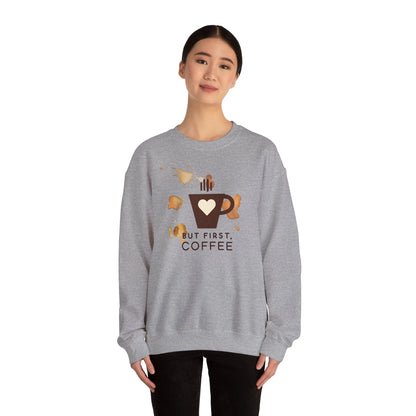 Copy of But First Coffee | Unisex Sweater -o XO HERZ XO - Single Design Front | Liebe | Kaffeefleck Pullover | Herz Pulli | Jumper Printify