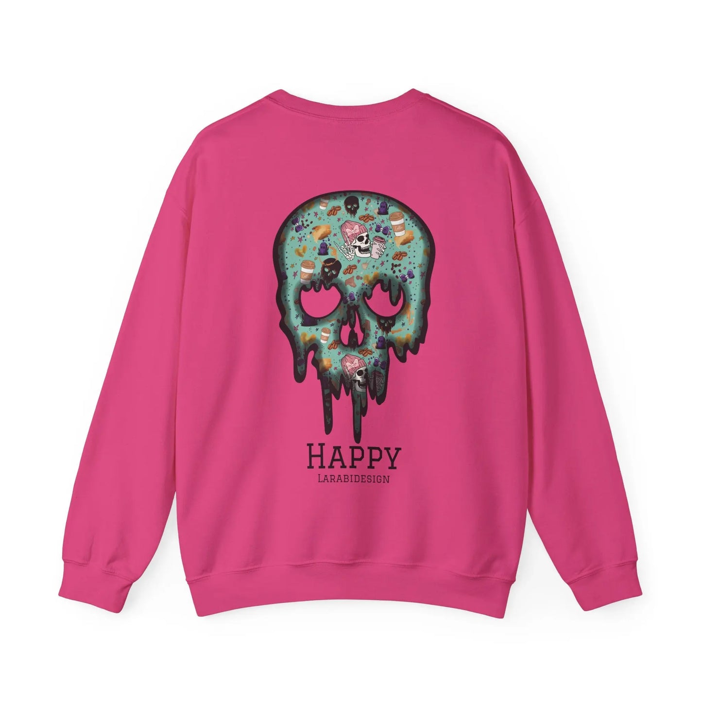Halloween Totenkopf Pullover | Happy Halloween Sweater | Larabi Design | Schwarzer Skull Pullover | Cozy Oversize Sweatshirt | Skull Art | Herbst Outfit Printify