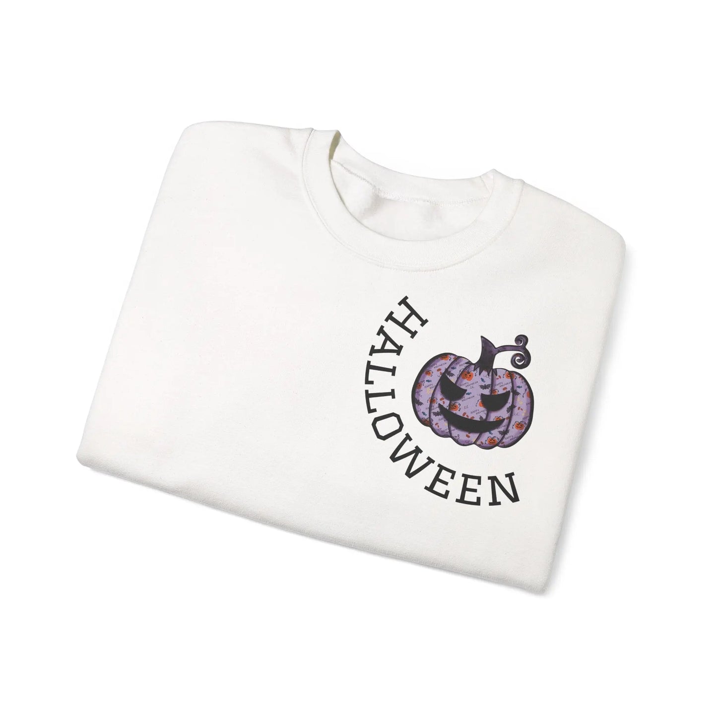 Kürbis Pullover | Happy Halloween Sweatshirt | Lila Kürbis Pulli | Herbst Outfit | Unisex Spooky Season Shirt | LARABIdesign Printify