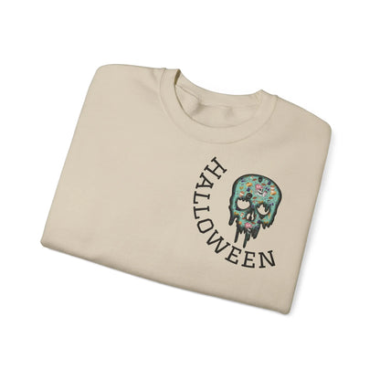 Halloween Totenkopf Pullover | Happy Halloween Sweater | Larabi Design | Schwarzer Skull Pullover | Cozy Oversize Sweatshirt | Skull Art | Herbst Outfit Printify