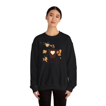 Copy of But First Coffee | Unisex Sweater -o XO HERZ XO - Single Design Front | Liebe | Kaffeefleck Pullover | Herz Pulli | Jumper Printify
