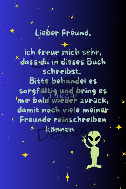 Freundebuch Weltraum | Freundealbum für Kinder | Astronauten & Planeten | Geschenk für Jungen & Mädchen | Freundebuch Schule & Kindergarten - LARABI