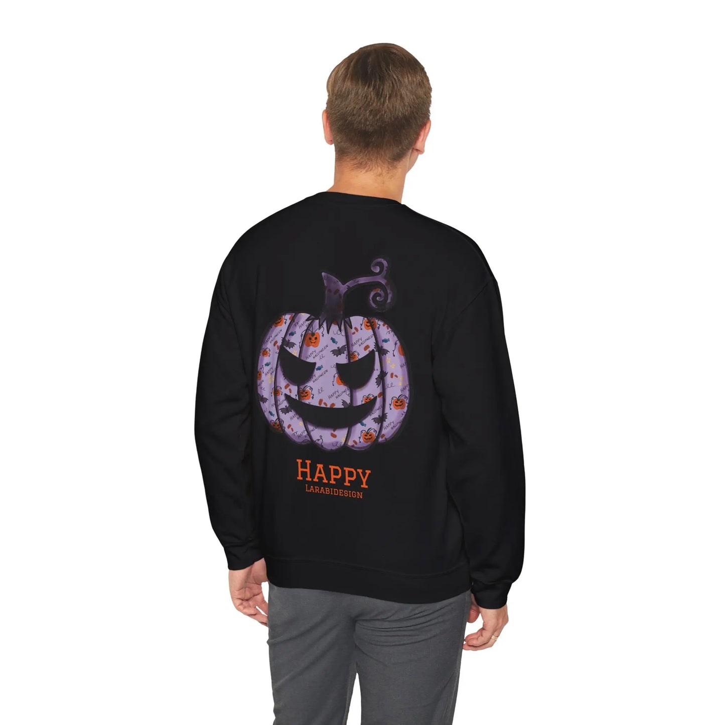 Kürbis Pullover | Happy Halloween Sweatshirt | Lila Kürbis Pulli | Herbst Outfit | Unisex Spooky Season Shirt | LARABIdesign Printify