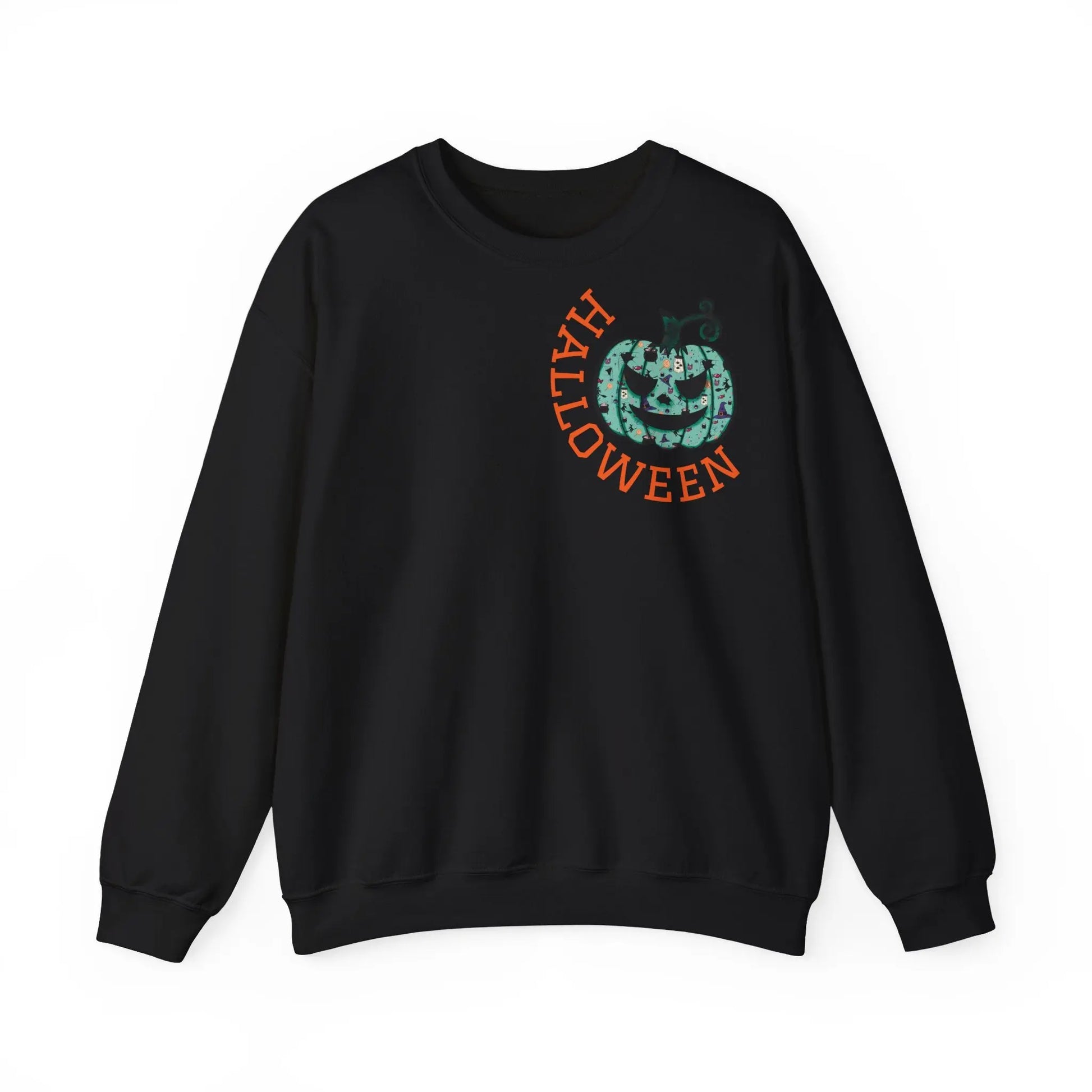 Halloween Sweatshirt | Türkiser Kürbis Pullover | Happy Halloween | Cozy Unisex Sweater | Larabi Design Printify