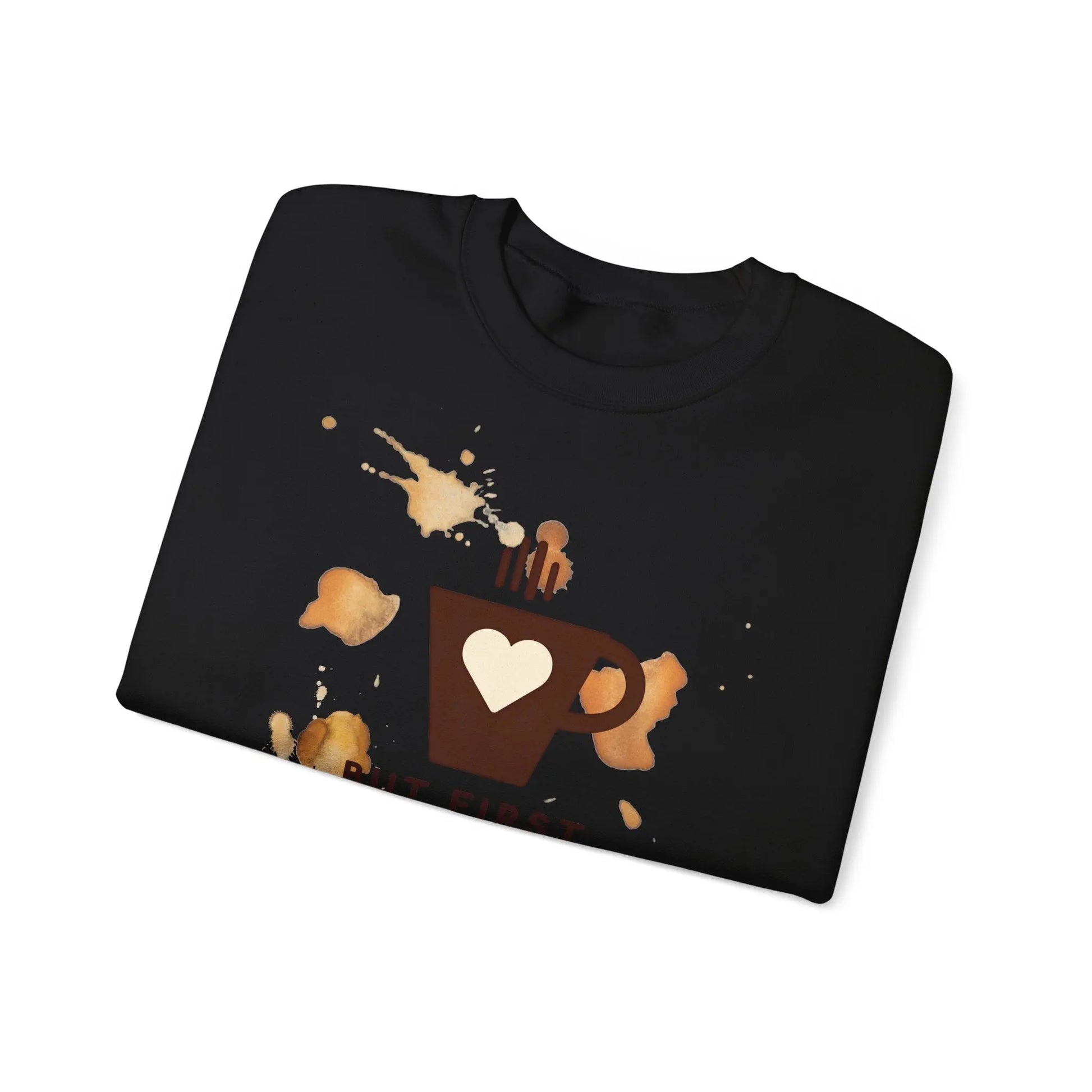 Copy of But First Coffee | Unisex Sweater -o XO HERZ XO - Single Design Front | Liebe | Kaffeefleck Pullover | Herz Pulli | Jumper Printify