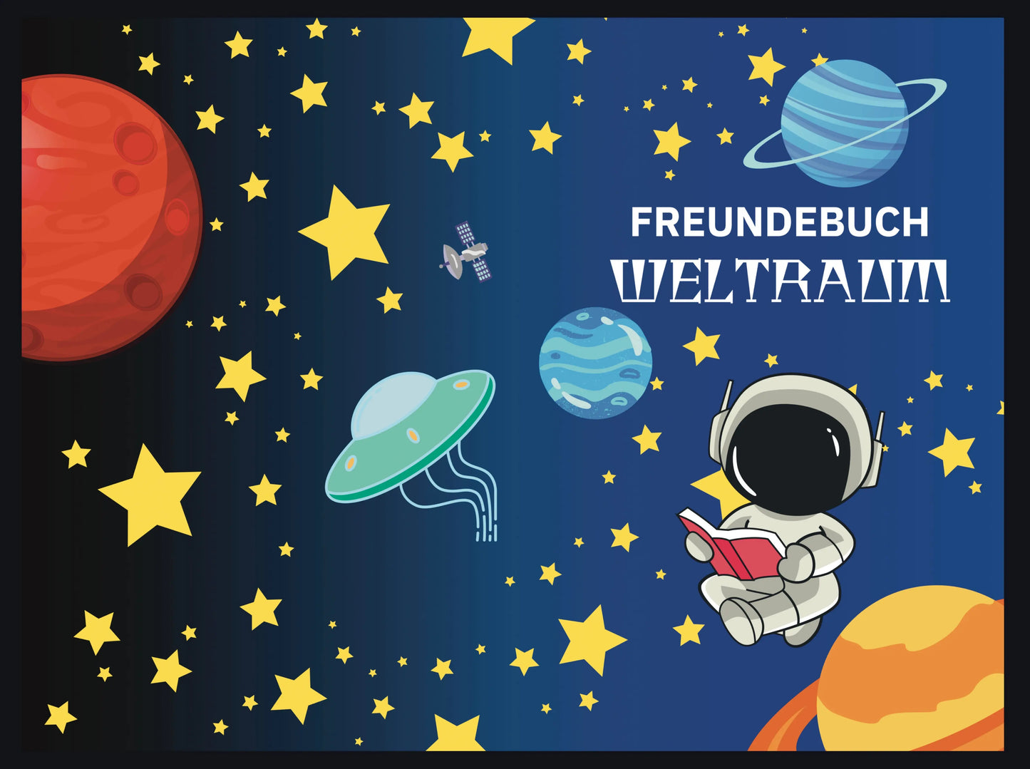 Freundebuch Weltraum | Freundealbum für Kinder | Astronauten & Planeten | Geschenk für Jungen & Mädchen | Freundebuch Schule & Kindergarten - LARABI