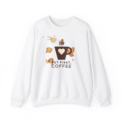Copy of But First Coffee | Unisex Sweater -o XO HERZ XO - Single Design Front | Liebe | Kaffeefleck Pullover | Herz Pulli | Jumper Printify