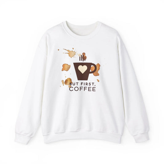 Copy of But First Coffee | Unisex Sweater -o XO HERZ XO - Single Design Front | Liebe | Kaffeefleck Pullover | Herz Pulli | Jumper Printify