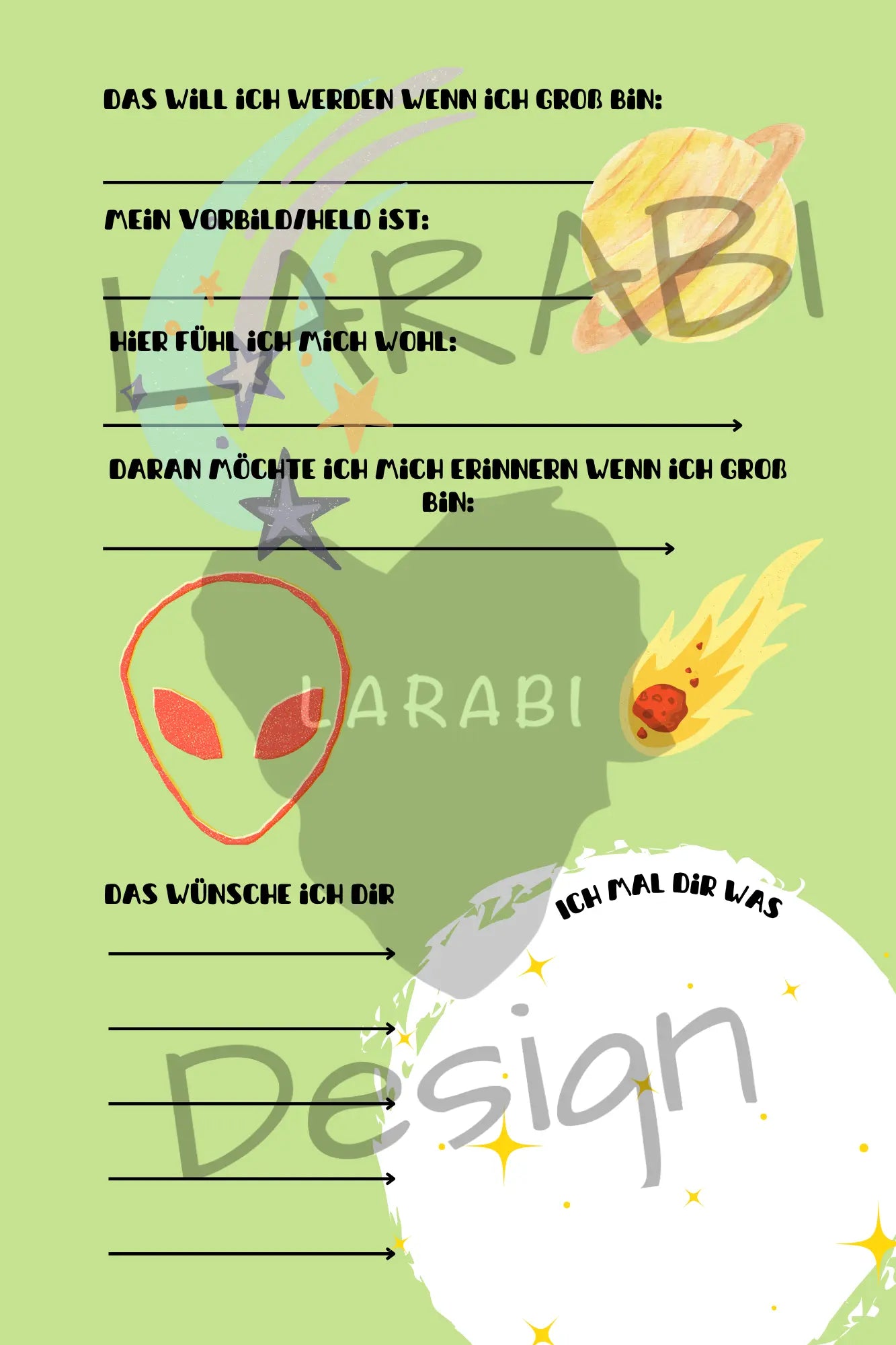 Freundebuch Weltraum | Freundealbum für Kinder | Astronauten & Planeten | Geschenk für Jungen & Mädchen | Freundebuch Schule & Kindergarten - LARABI