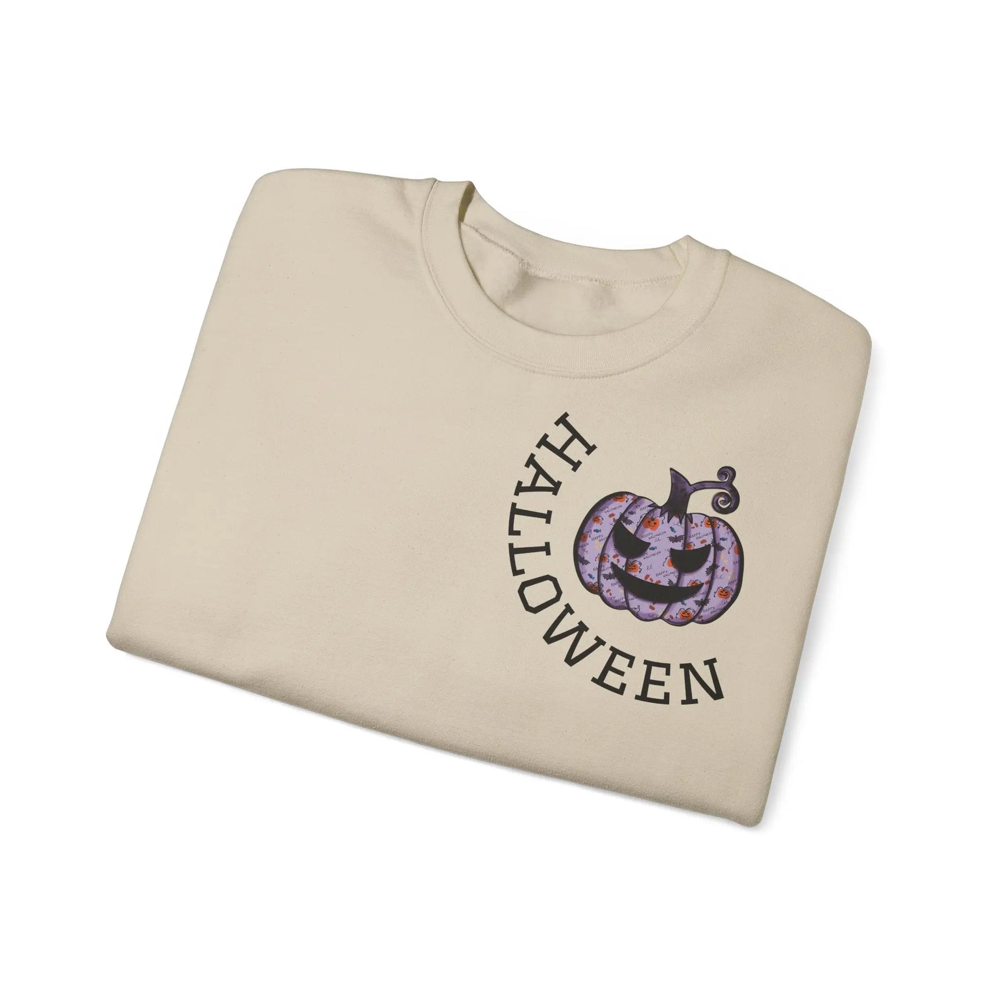 Kürbis Pullover | Happy Halloween Sweatshirt | Lila Kürbis Pulli | Herbst Outfit | Unisex Spooky Season Shirt | LARABIdesign Printify