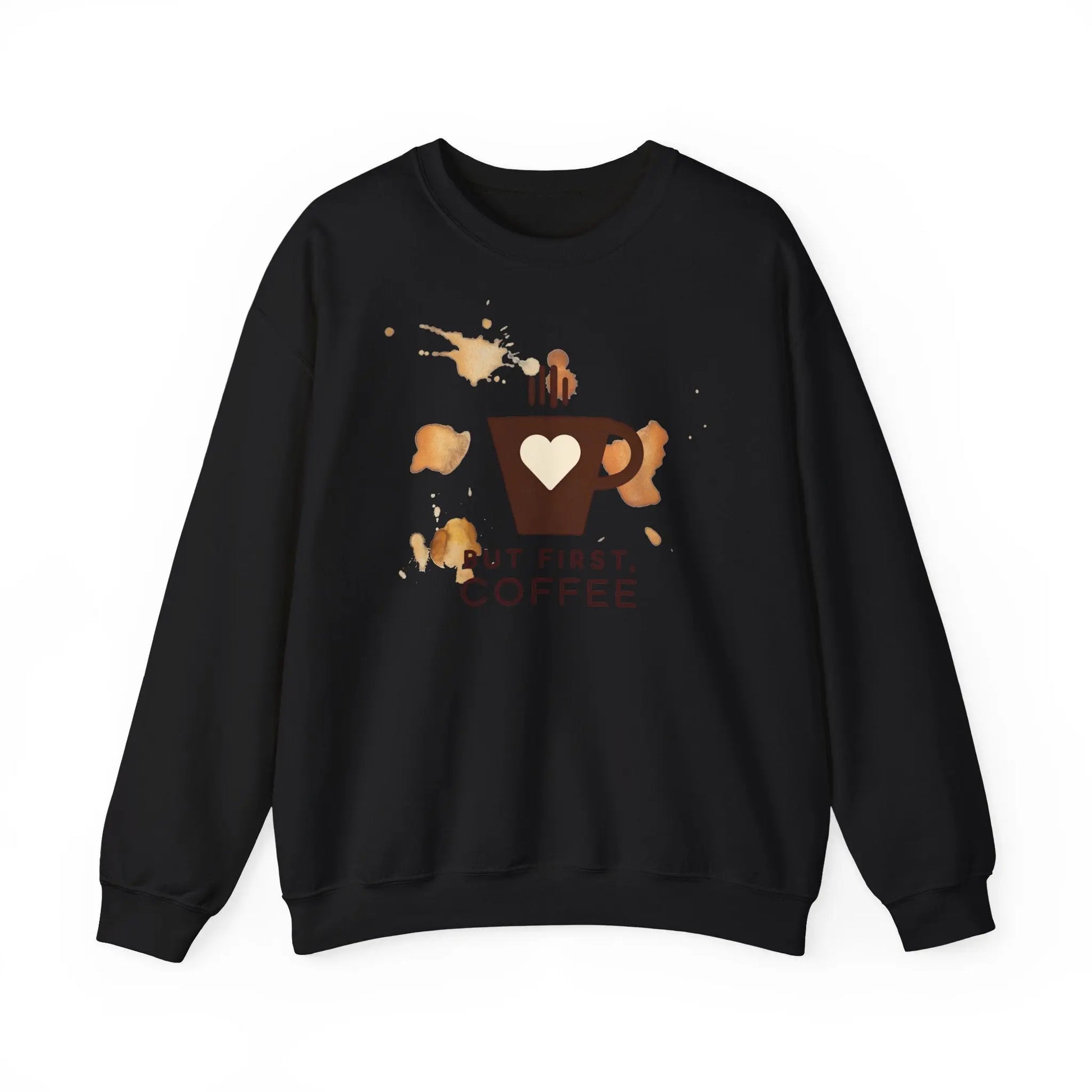 Copy of But First Coffee | Unisex Sweater -o XO HERZ XO - Single Design Front | Liebe | Kaffeefleck Pullover | Herz Pulli | Jumper Printify