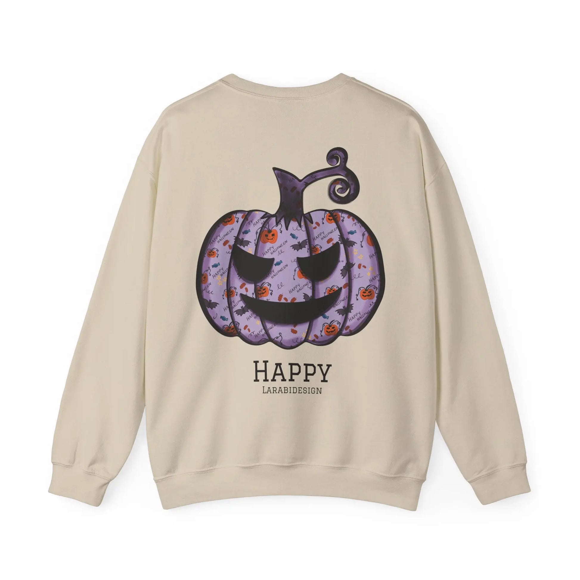 Kürbis Pullover | Happy Halloween Sweatshirt | Lila Kürbis Pulli | Herbst Outfit | Unisex Spooky Season Shirt | LARABIdesign Printify