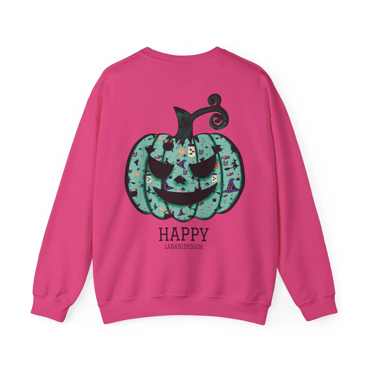 Halloween Sweatshirt | Türkiser Kürbis Pullover | Happy Halloween | Cozy Unisex Sweater | Larabi Design Printify