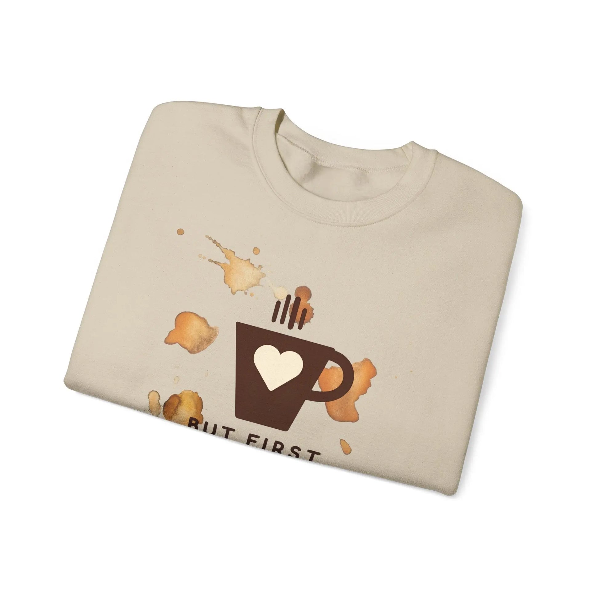Copy of But First Coffee | Unisex Sweater -o XO HERZ XO - Single Design Front | Liebe | Kaffeefleck Pullover | Herz Pulli | Jumper Printify