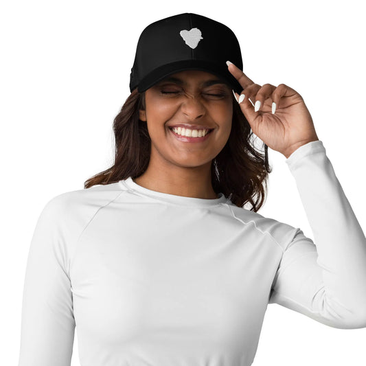 Adidas Baseball Cap - Black Cap - weißes Herz - LARABI Logo LARABI
