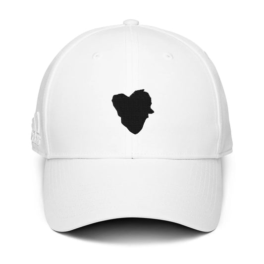 Adidas Kappe mit schwarzem Herz bestickt. LARABI Logo LARABI