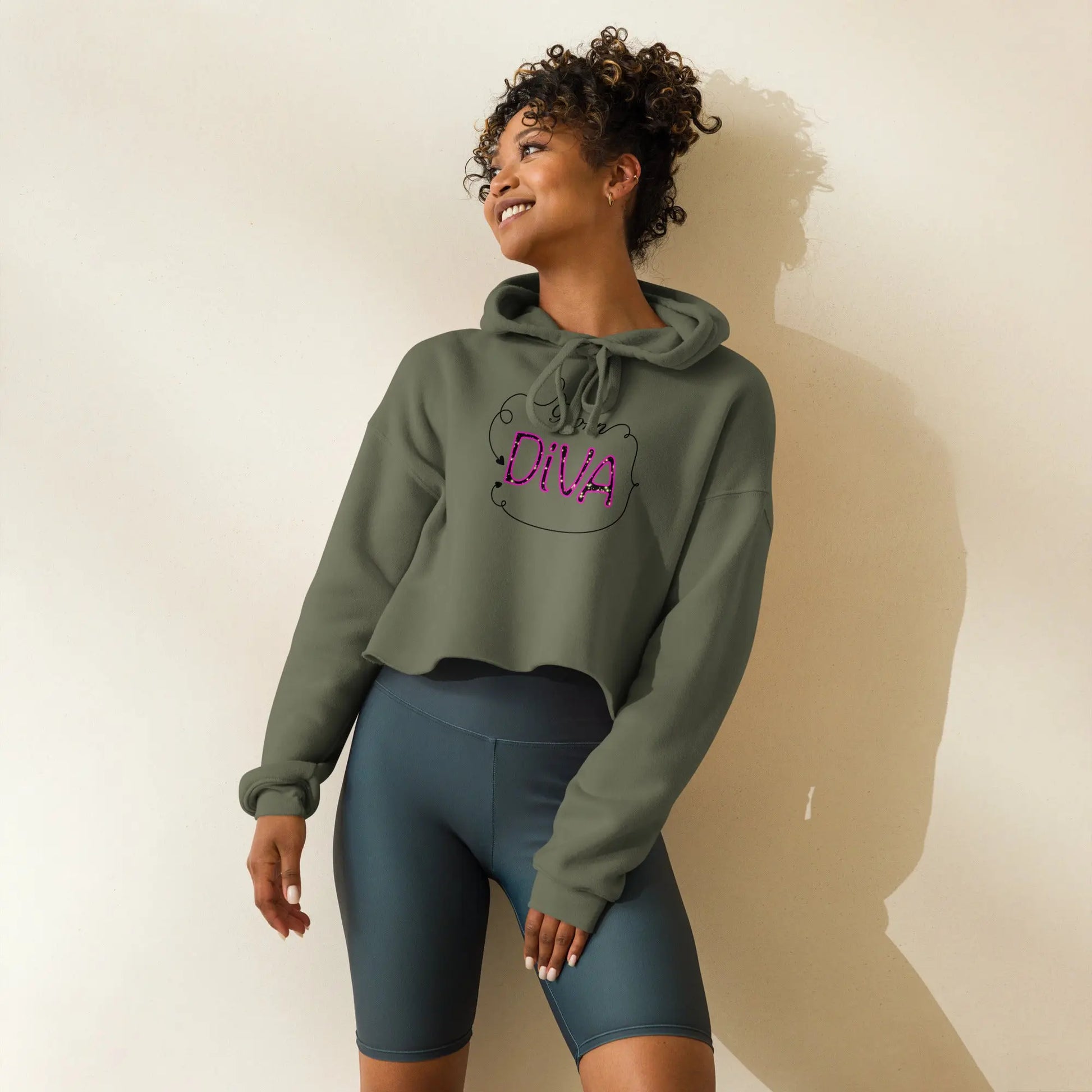 Crop-Hoodie 'Born Diva' LARABI