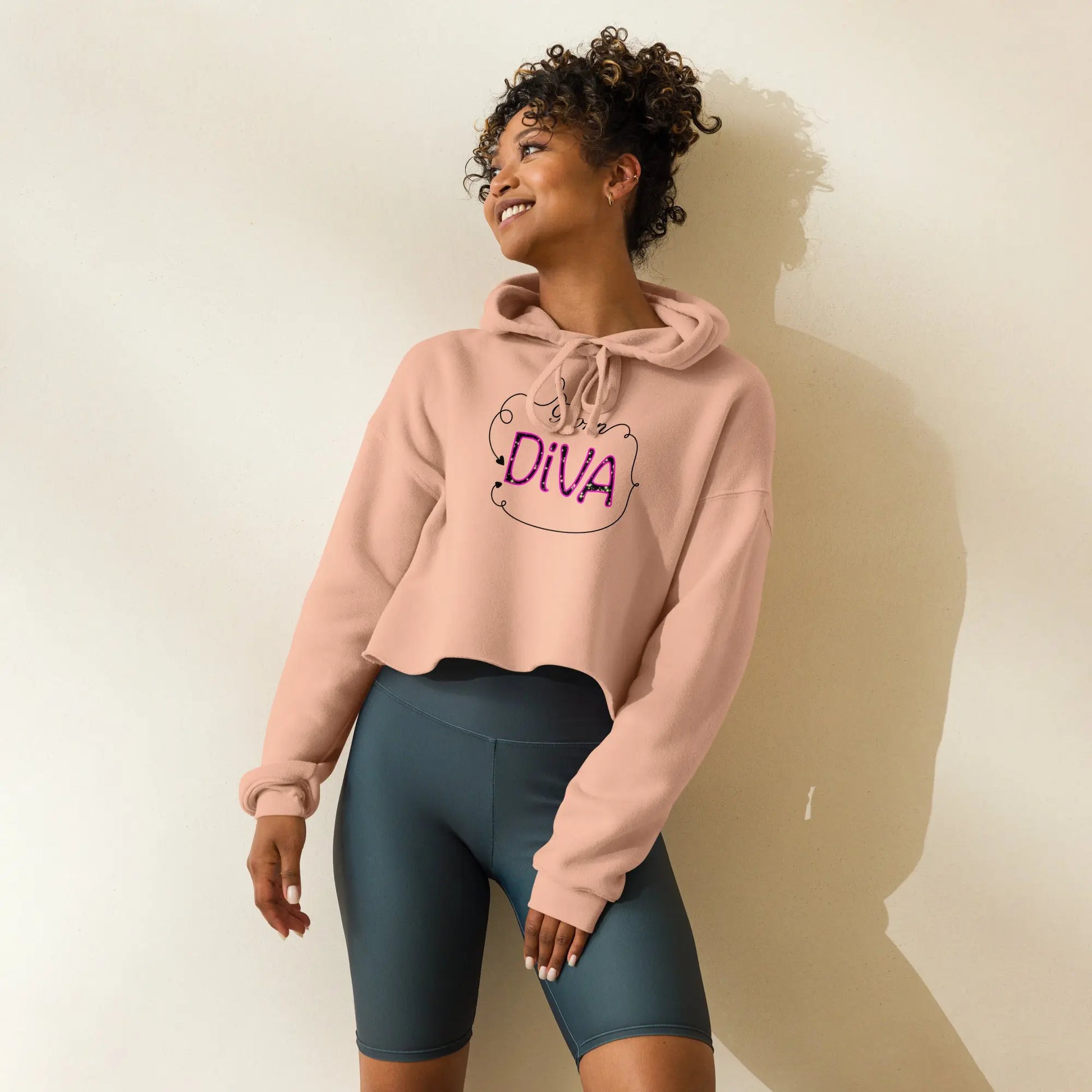 Crop-Hoodie 'Born Diva' LARABI