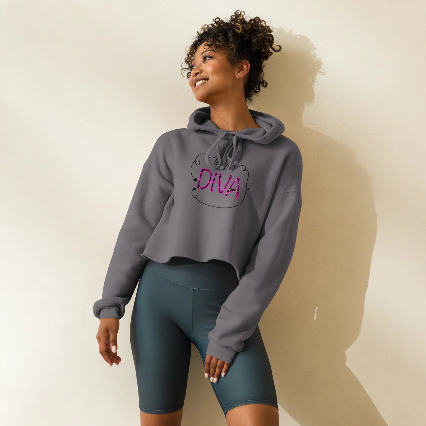 Crop-Hoodie 'Born Diva' LARABI