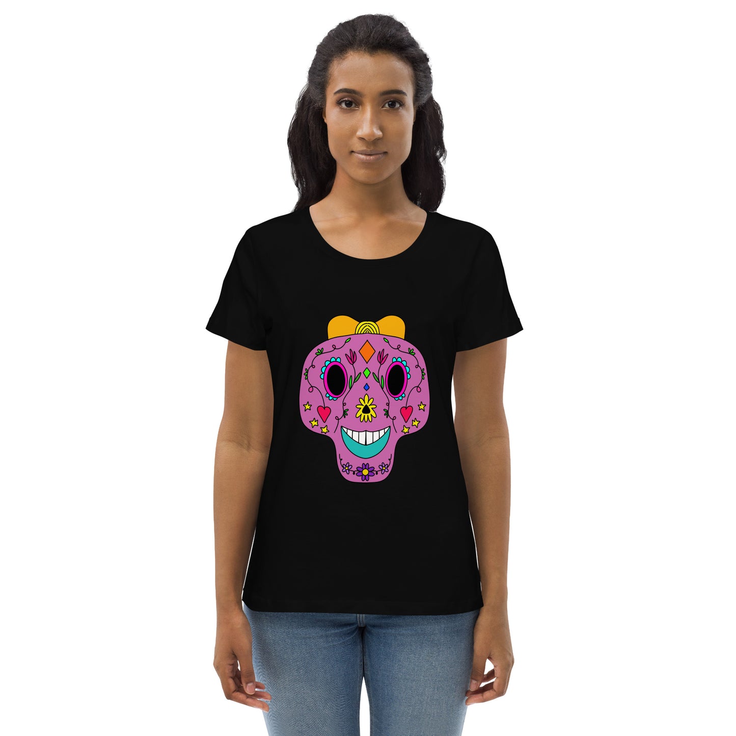 Enganliegendes T-Shirt Totenkopf Luna