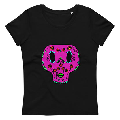 Enganliegendes T-Shirt Totenkopf Maria