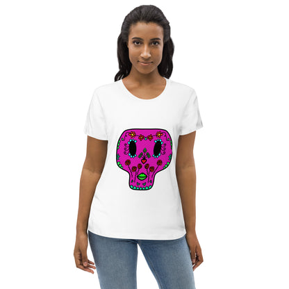 Enganliegendes T-Shirt Totenkopf Maria