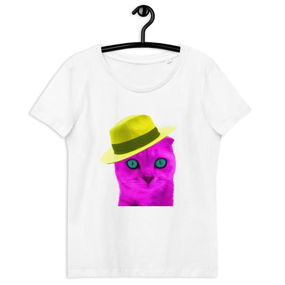 Enganliegendes T-Shirt Pink Cat