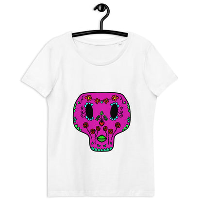 Enganliegendes T-Shirt Totenkopf Maria