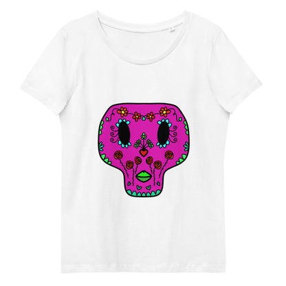 Enganliegendes T-Shirt Totenkopf Maria