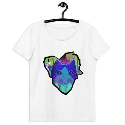 Enganliegendes T-Shirt Katze Logo