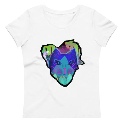 Enganliegendes T-Shirt Katze Logo